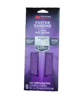 3m 068060465641 Pro Grade Precisions Sand Paper 8 Pack - Assorted Grit 80 120 220 400