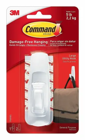 5-hook 3m 305489427844 Command Large Utility Hook White