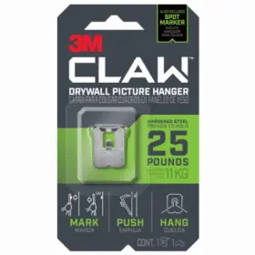3ph25m-1es 3m 4 Pack - Claw Drywall Picture Hanger And Marker Holds 25-lbs