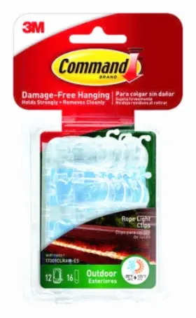 17301clraw-es 3m Company Outdoor Rope Light Clips Clear 12-ct. -17301clraw-es