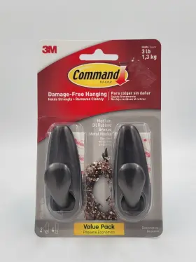 Fc12-orb-2es 3m Company Metal Hooks Oil-rubbed Bronze 3-lb. 2-pk. -fc12-orb-2es