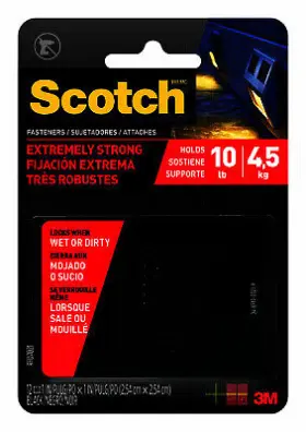 Rfd7021 3m Company Extreme Fasteners Black 1 X 1- Inch 12-ct