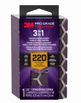 Dcda220-pgp-1t 3m 12 Pack - 3-in-1 Sanding Sponge Fine 220 Grit