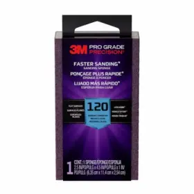 Fsb120-pgp-1t 3m Pro Grade Sanding Sponge Fine 120 Grit 2.5x4.5x1 Inch -