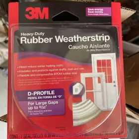 Rws-d100 3m Rsw-d100 6 Pkgs Heavy Duty Rubber D Profile Weatherstrip 0.35 Inch X 19.7ft White