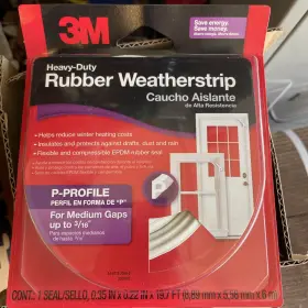 Rws-p100 3m 6 Pkgs Med Gaps Rubber P Profile Weatherstrip 0.35 Inch X 19.7ft White
