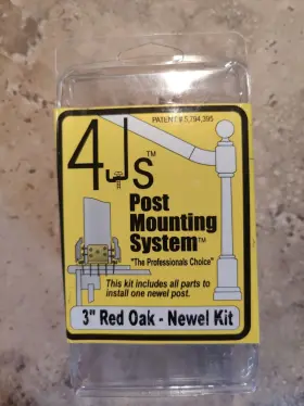 233-844 4 Js Post Mounting System Red Oak 3 Inch - Newel Kit Contemporary Molding