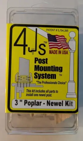 03611 4js Post Mounting System - Poplar Newel Kit Colonial Molding 3 Inch Or 1/2