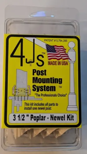 03641 4js Post Mounting System - Poplar Newel Kit Colonial Molding 3 1/2 Inch