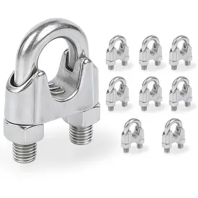 Aacgin 757567474934 8 Pcs 5/16 Inch Stainless Steel Wire Rope Cable Clamp Clips C