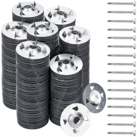 Accencyc 738170407205 600pcs Foam Board Fasteners - 1-1/8 Inch Metal Washers For 300 Pack Silver