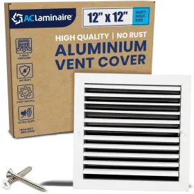 Aclaminaire 709220410639 12x12 Inch Duct Opening Aluminum 1-way Air Flow Vent Hvac Cover F