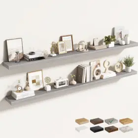 Ac3-fs-n15-md1800lgqf2p Acovy 72 Inch Floating Shelves For Wall 2 Pack Books S