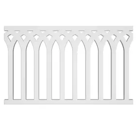 2948pvcwh-slp Acurio Latticeworks Steeple Picket 29 Inch X 4 Ft. White Decorative Vinyl Rail Panel