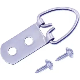 Adrinfly 705353445538 Silver Large Wide Heavy Duty D-ring Picture Hangers With Screws For Mirror Clock