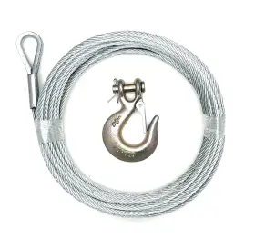 Cabass187xxx Advantage 3/16 Inch 7x19 Galvanized Steel Winch Cable 50 Ft With 1/4 Clevis Slip Hook