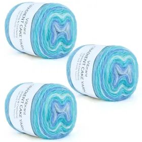 Likegzy0291 Aeelike Gradient Yarn For Crocheting 3 Skeins Cake Yarns 100g 3.52 Oz 245m
