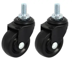 B07mgg57d2 Aexit 1.5 Inch Dia Rubber Swivel Caster Wheel M8x15mm Threaded For Material Handling