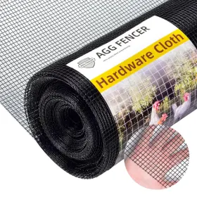 Aggfencer B0bw8hml72 48in X 50ft Black Hardware Cloth 1/4 Inch 23ga Pvc Coated Wire Mesh