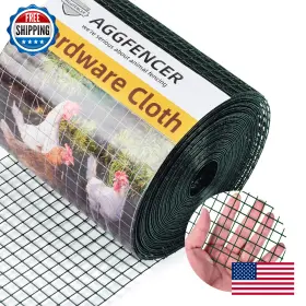 B0ddkvqmv1 Aggfencer 8in X 50ft Green 1/2 Inch 19-gauge Pvc Coated Hardware Cloth Fence