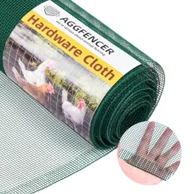 B0drcvchtf Aggfencer 24in X 25ft Green Hardware Cloth 1/8 Inch 27ga Pvc Coated Wire Mesh Vi