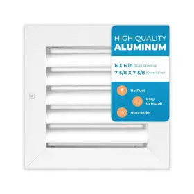Air 360 850037936441 Rustproof 6 X Inch Aluminum Vent Cover Quiet Return Grille For Wal
