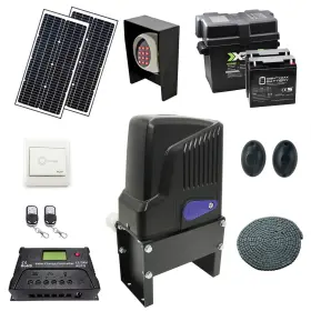 Aleko 703980267882 Full Solar Kit Gate Opener For Sliding Gates Up To