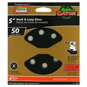 50-grit Ali Industries 7723 5 Pack 4-pk. 5- Inch 8-hole Hook-and-loop Sanding Discs
