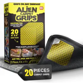 6708 Alien Grip Rug Gripper Carpet Tape - 20pcs 4x4 Inch Anti-slip Hardwood Tile