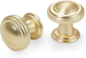 Am1806 Amasideca 10 Pack Brushed Gold Kitchen Cabinet Knobs Round Zinc Knob