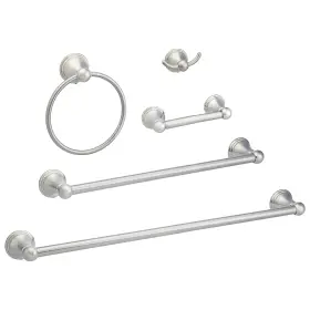 Ab-br817-sn Amazon Basics B0775yfk3p 5 Piece Satin Nickel Bathroom Hardware Set Variety Pac