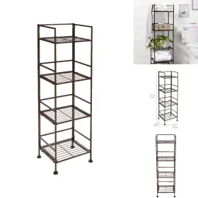 Bat-003bz Amazon Basics Retailer 4-tier Iron Towel Shelf For Bathroom Black 11.4l X 11.8w 44.5h