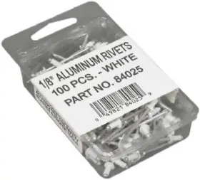 Amerimax 049821840259 Gutter Rivets White Aluminum 1/8 Inch 100-pc. - 84025hp