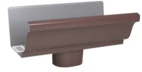 2501019hp Amerimax End Piece With Drop For 5 Inch Gutter Brown Aluminum -