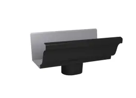 2501035 Amerimax 27010 Lot Of 11 End With Drop 5.75 Inch H X 5.5 W 10 L Black Aluminum