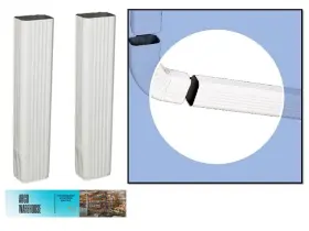 27075 Amerimax K Style Downspout Extension 15ftft L Extended Aluminum White 2pk