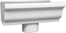 27080 Amerimax Gutter End With Drop 5ft Ftl X 3ftft W Aluminum White