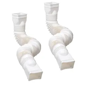Amerimax 759992762617 Wholesaleplumbing Supply 2-pack White Flexible Downspout Extension Gutter Con