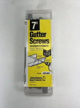 Amerimax Home Products 049821330477 Gutter Screws With 5- Inch Ferrule Bit White 7- 10-pk. -33047pk
