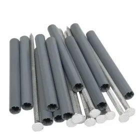 Amerimax Home Products 445009729737 7 Inch Galvanized Spikes And 4 Plastic Ferrules With Bit 10-pack