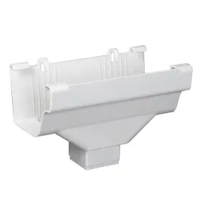 Amerimax Home Products 726084535954 5 Inch White Vinyl K-style Gutter End With 2 X 3 Drop Outlet