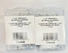 7769020 Amerimax Home Products Lot Of 2 Trim Nails White 1-1/4- Inch Long 1/4-lb