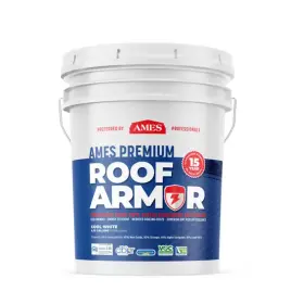 Ames 744110315745 Premium Roof Armor 5 Gal. 100% Acrylic White Elastomeric And Reflective Coa