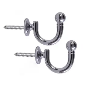 Ample Decor 426883504054 2 Pcs Metal Tie Backs Hook Curtain Tieback Silver