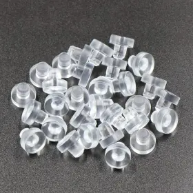 An1207 Ancirs 30 Pcs Glass Top Table Bumpers With Stem Clear Rubber Grippers Patio