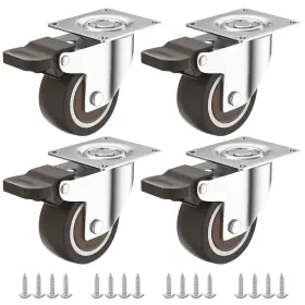 Wjjl-aj-08 Andutees 1.5 Inch Caster Wheels Set Of 4 Furniture Casters With Brake No Noise Locking R