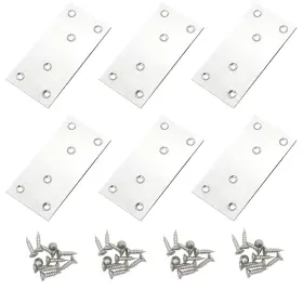Aww-123104570 Anptght 6pcs Flat Mending Plates 4 Inch X 2 Straight Brace Bracket Heavy Duty 304