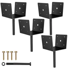 Yy-u-6x6-4 Aostd 6x6 U Shape Fence Post Holder 4 Pack Heavy Duty 13-ga Steel Concrete An