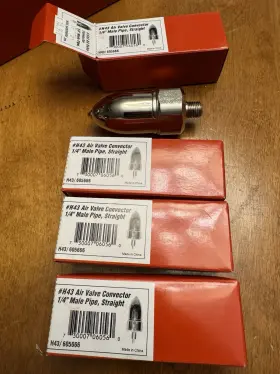 605666 Aqua Plumb Lot Of 4 H43 Air Valve Convector 1/4 Inch Male Pipe Straight