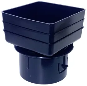 Adapter444 Aquabarrel 4x4x4 Inch Downspout To Round Drain Adapter - Plastic